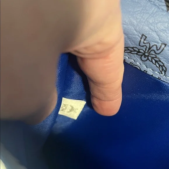 MCM Light Blue Logo Envelope Clutch - Picture 3 of 3